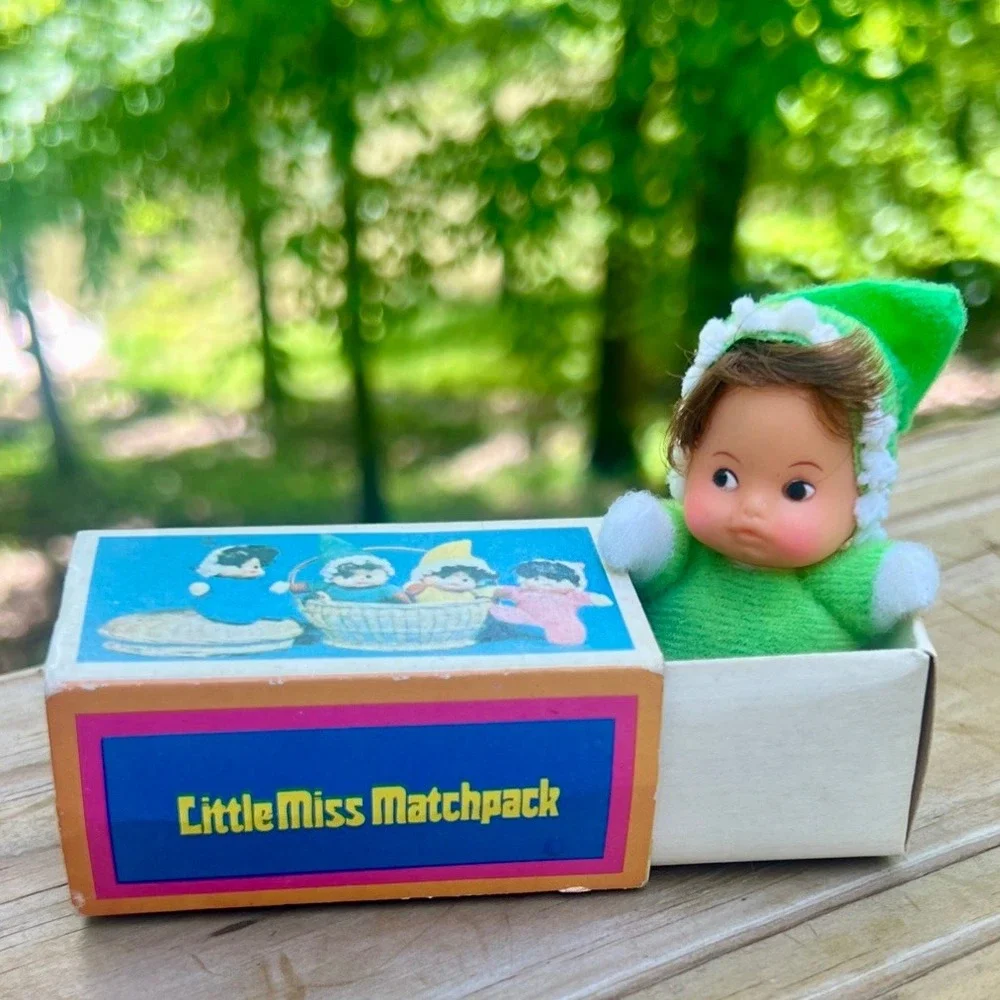 Miniature Doll Little Miss Matchpack 1970s Matchbox Green Elf Outfit Vintage